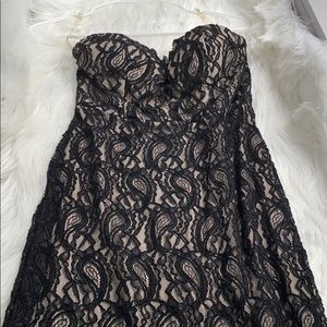 Black cream lace dress strapless small